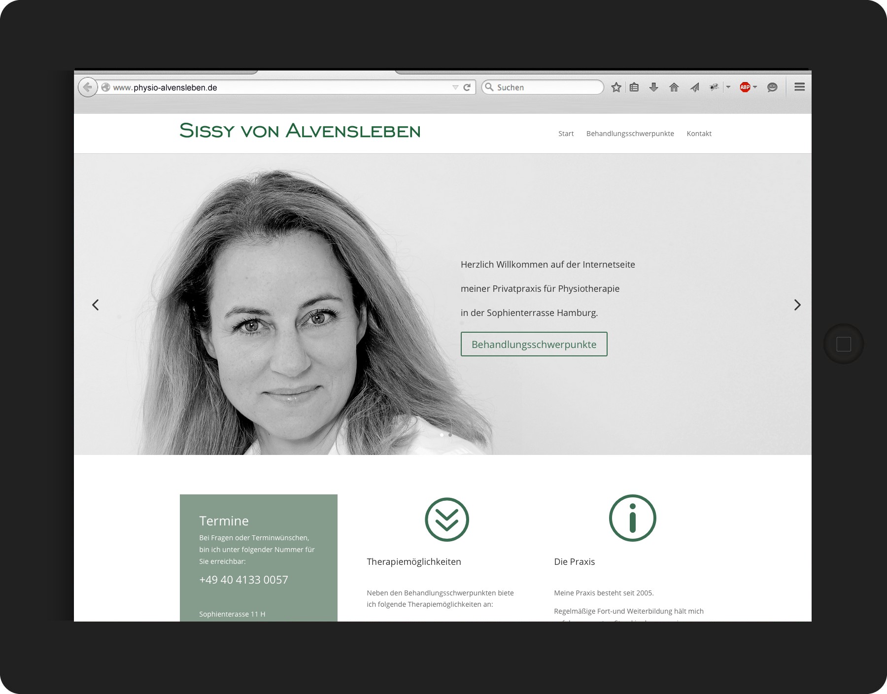 Webdesign fr www.physio-alvensleben.de